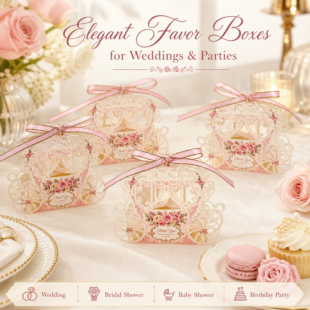 Event Party Box - 10 Cajas de Dulces Huecas Cortadas