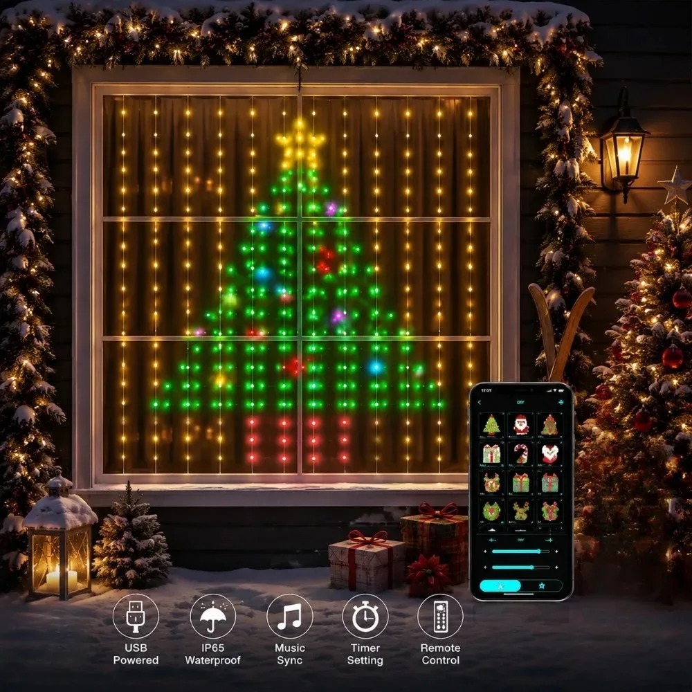 Cortina de Luces LED Navideñas - Neon Sign Party reseña y precio